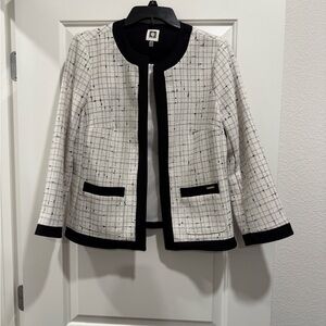Anne Klein Black and White Tweed Blazer